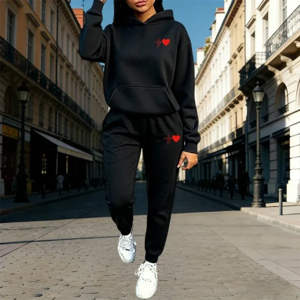 Autumn Winter Daily Casual Sports Jogger Suit Home Outdoor Comfort Warm Pullover Outfit Women's Tracksuit Hoodies and Sweatpants