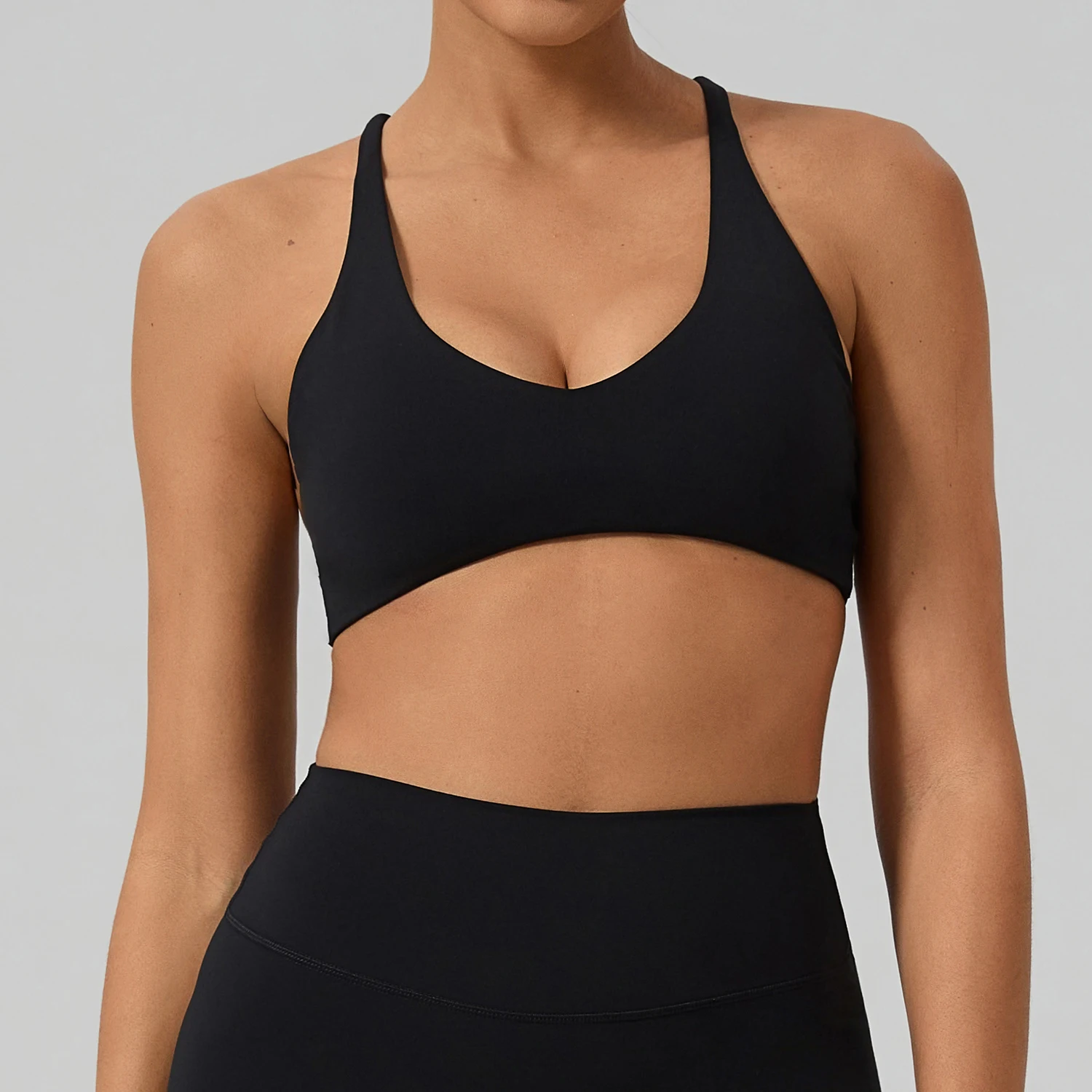 Hearuisavy Gym Sports Bra Women Yoga Bra Crisscross Back Tight Running Pilates Fitness Bralette Breathable Quick Dry Workout Top