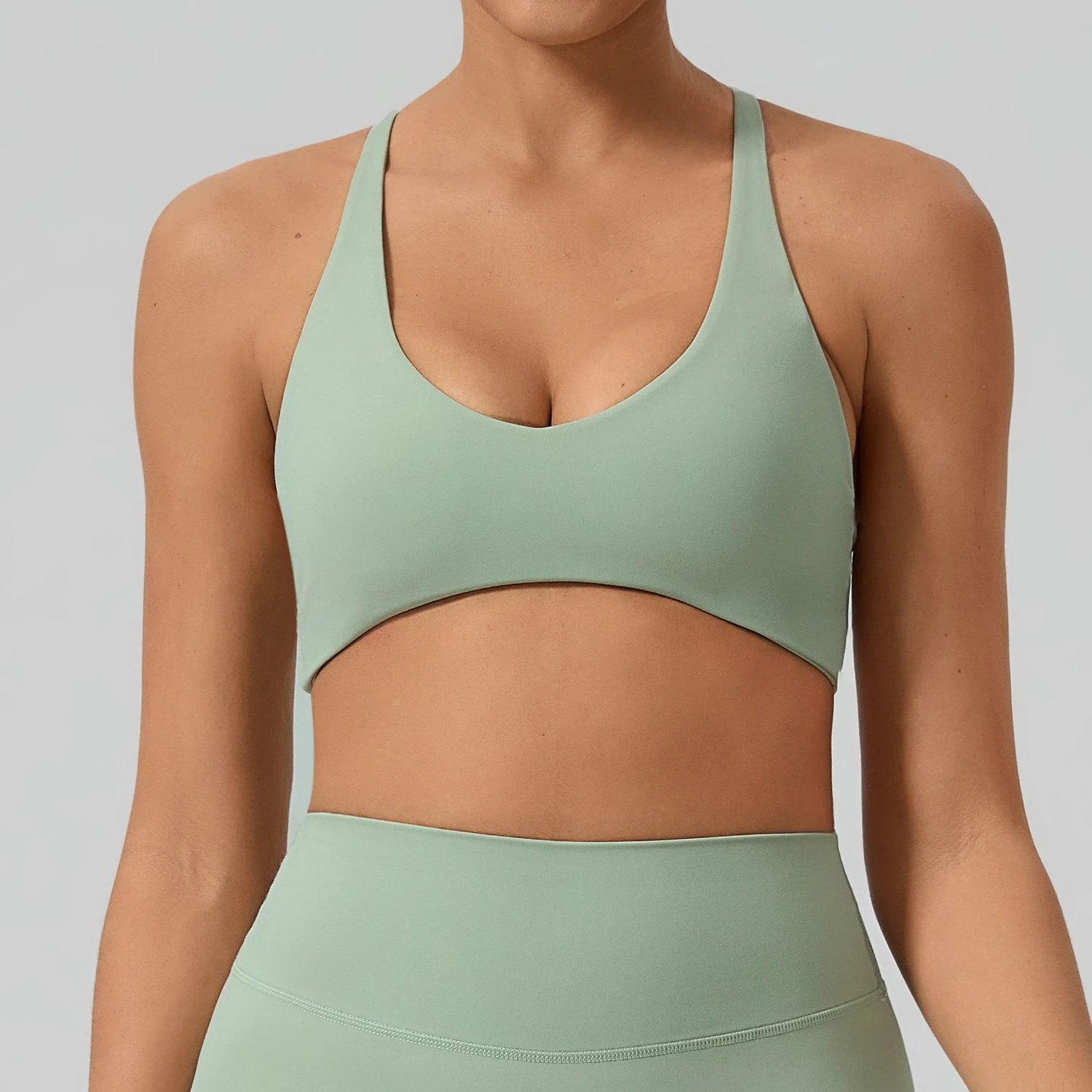 Hearuisavy Gym Sports Bra Women Yoga Bra Crisscross Back Tight Running Pilates Fitness Bralette Breathable Quick Dry Workout Top