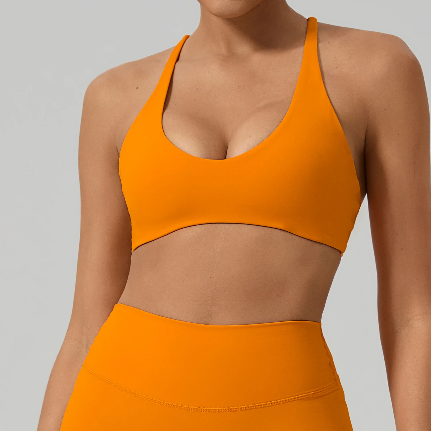 Hearuisavy Gym Sports Bra Women Yoga Bra Crisscross Back Tight Running Pilates Fitness Bralette Breathable Quick Dry Workout Top