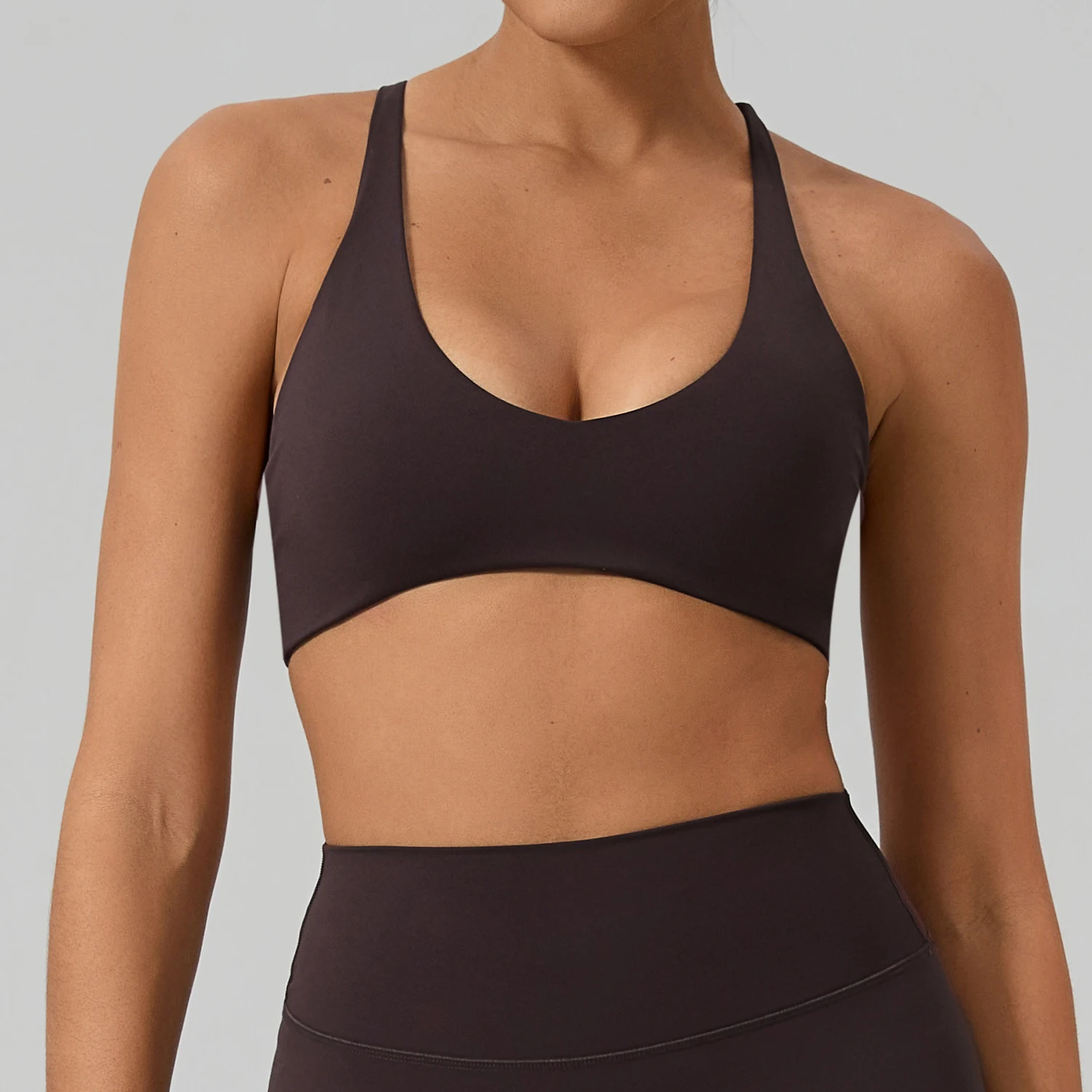Hearuisavy Gym Sports Bra Women Yoga Bra Crisscross Back Tight Running Pilates Fitness Bralette Breathable Quick Dry Workout Top