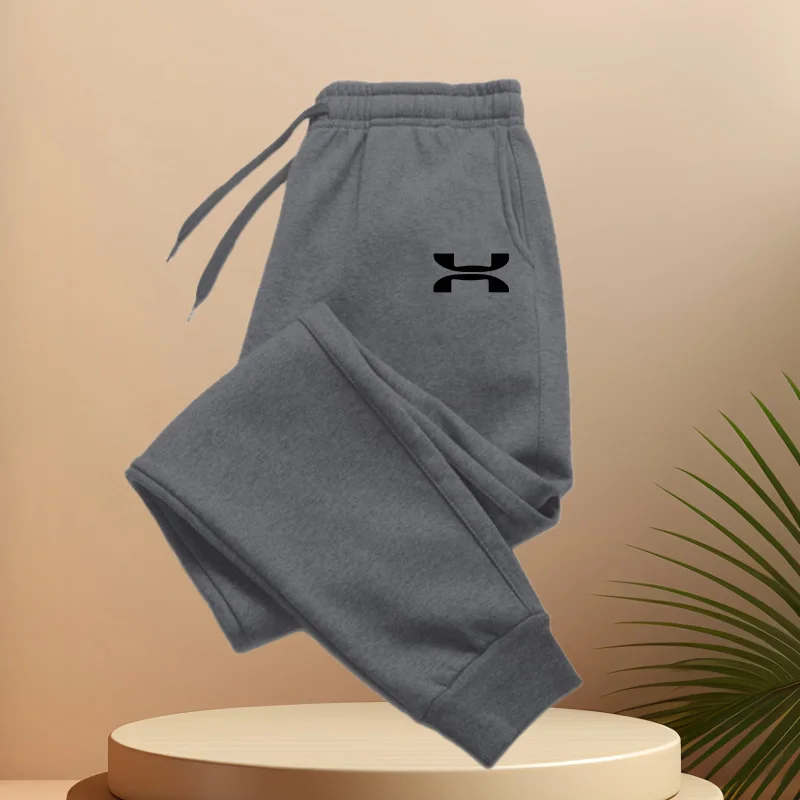 Men's casual jogging pants with elastic waistband and drawstring - comfortable sports and casual pants with simple printing