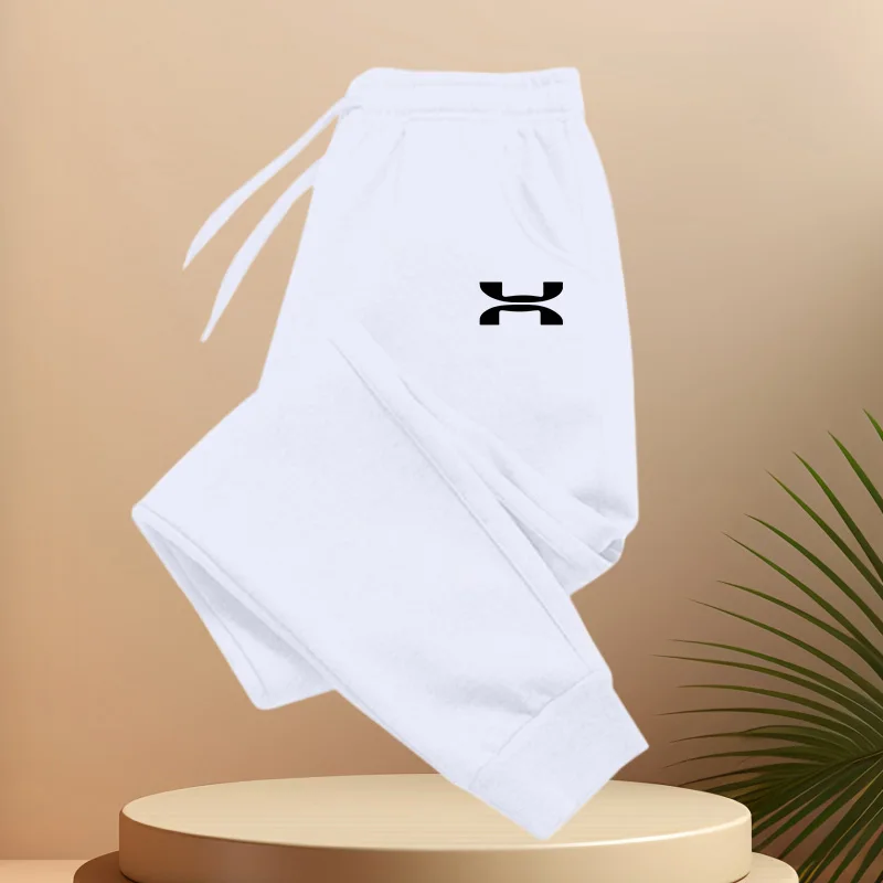 Men's casual jogging pants with elastic waistband and drawstring - comfortable sports and casual pants with simple printing