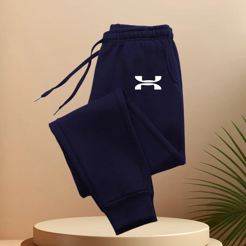 Men's casual jogging pants with elastic waistband and drawstring - comfortable sports and casual pants with simple printing