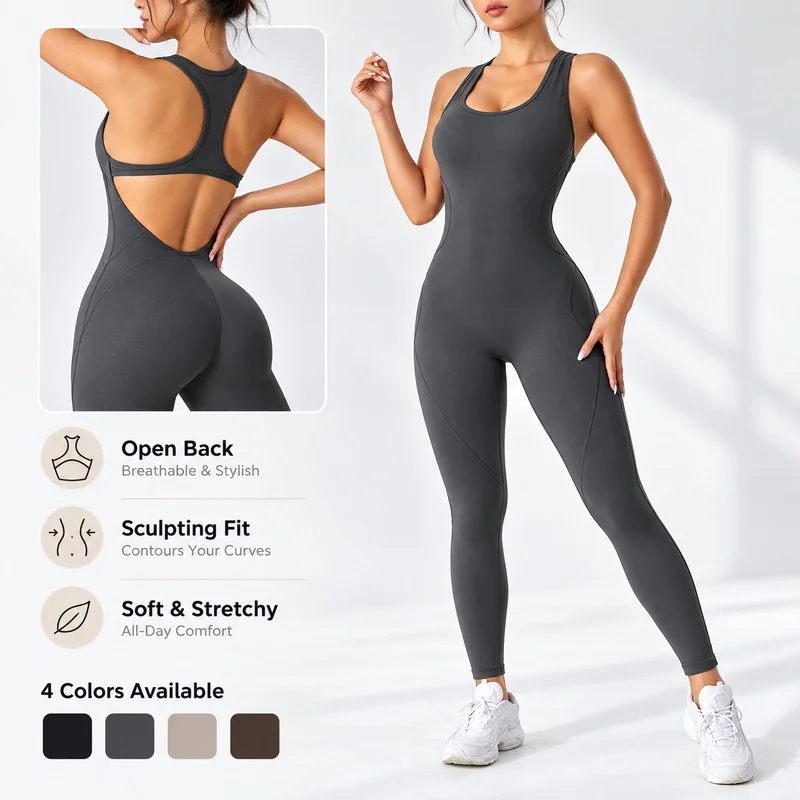 Woman Sportswear Yoga Set Women's Sports Jumpsuits Pro Gym Clothes Padding Fitness Overalls Gym Sets Woman Activewear Black Red
